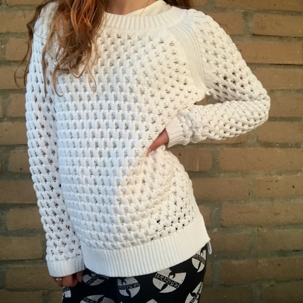 Talbots chunky knit white sweater - Picture 3 of 5